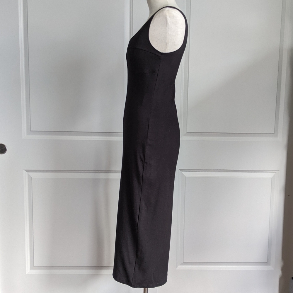 Reformation Dress Braun Bodycon Fitted Scoop Neck Sleeveless Midi Black L NWT - Picture 8 of 13
